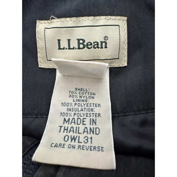 "LL BEAN" Womens Black Quilted Vest Zip Snap Insulated Corduroy Collar BARN COAT - Picture 7 of 10